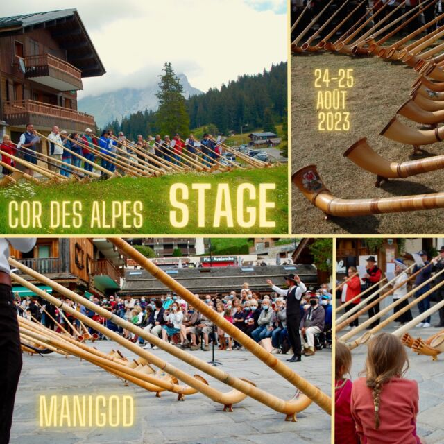 🎵🎶 😊👉Nous avons le plaisir de vous annoncer l'ouverture des inscriptions du stage de cor des Alpes, en amont du @alps_music_festival les 24 et 25 août 2023.

📆 24 et 25 août 2023
⛰ Au col de la Croix Fry, @manigod_tourisme, Haute-Savoie
📍4 professeurs : @alexandrejous , Sandro Faïta, Lionel Rivière et Robert Scotton
📍Stagiaires répartis dans 4 groupes de niveaux pour 4 demi-journées de travail.

Comme il y a 2 ans, nous avons décidé de nous associer avec l'hôtel-restaurant Les Sapins (@lessapinsmanigod) qui propose un accueil chaleureux et gastronomique aux musiciens et à leurs accompagnants. 

Les cours auront lieu en extérieur (1500 mètres d'altitude) dans l'écrin magnifique du massif des Aravis, et une solution de repli est prévue en cas d'intempéries.

👉💥 lien d'inscription: https://www.les-sapins.fr/stage_cor_des_alpes_manigod.html

N'hésitez pas à partager largement cette publication, aux musiciens confirmés comme à ceux qui voudraient découvrir ce merveilleux instrument, le temps de quelques jours. Des cors des alpes seront en location au besoin.

Le programme du Alps Music Festival 2023 (uniquement les événements payants pour le moment): https://www.alps-music-festival.com/
 
Quelques vidéos des rassemblements précédents:
Aravis au vent 2019: https://youtu.be/UZfn79oa_J8
Aravis en fleurs 2021: https://youtu.be/PUVAD4bpqAk
Hymne à la joie 2019: https://youtu.be/LWjAH4Fqu-M

N'hésitez pas à nous contacter au besoin de renseignements complémentaires, notamment pour les logements partenaires, balades et découverte du territoire...

Au plaisir de tous vous retrouver à Manigod pour de belles aventures musicales !

#cordesalpes #alphorn #stagecordesalpes #alphornworkshop #manigod #coldelacroixfry #alpsmusicfestival2023 #patrimoinevivant #cmalyonrhone #fondationdupatrimoine #fondationrenaud #artisanat #artisanatdart #artisanatfrançais #artisanatdartfrancais #metiersdart #boismassif #fabriquéàlyon #fabriquealyon #madeincroixrousse #resonancebois #régionauvergnerhônealpes #tdartisanat2022
